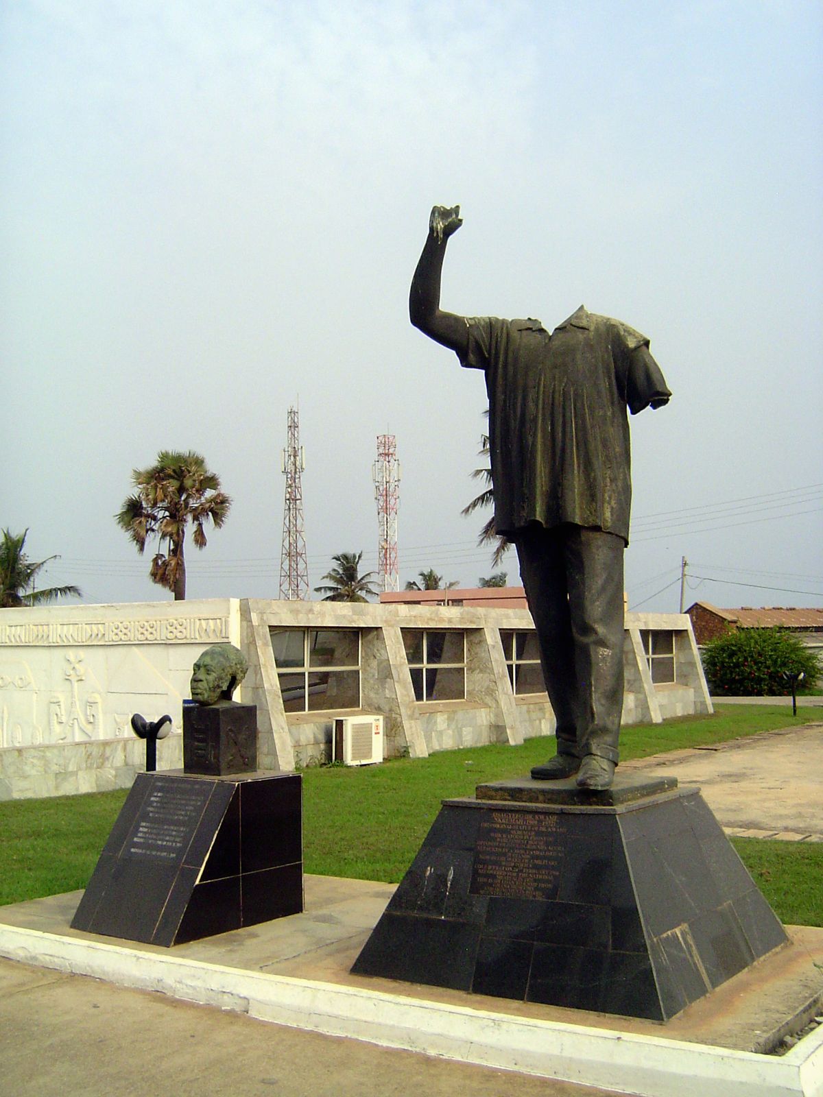 Eventually he was overthrown and this statue vandalized.