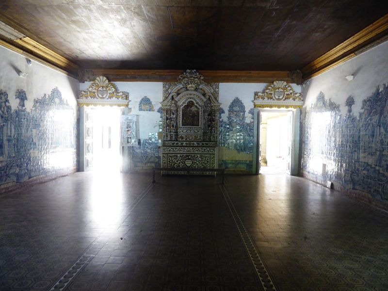 Blue tiles or azulejos were imported from the home country and used with prodigal abandon. They had the practical advantages of being easy t