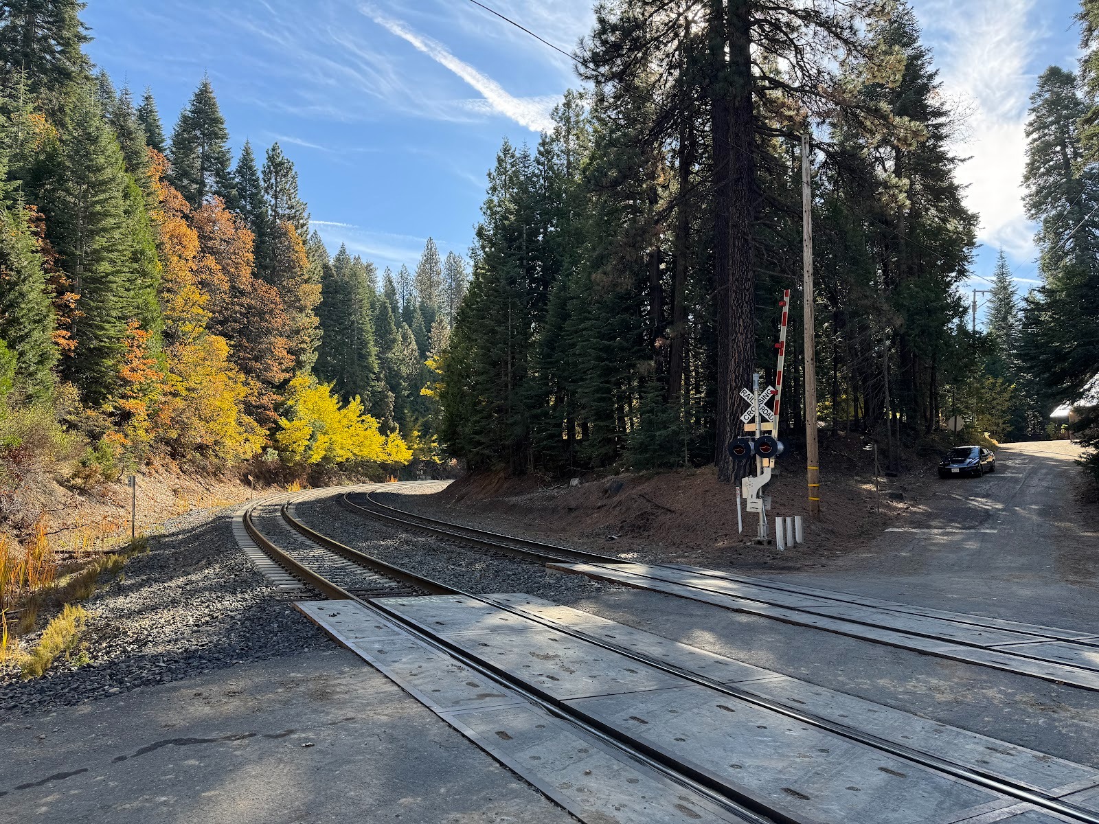 I got off the freeway and went a couple of miles down to Blue Canyon, where trains in the old days of the Central Pacific and Southern Pacif