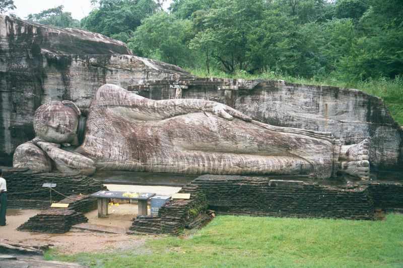 The preceding pictures of the Gal Vihara were all taken in 1985, before the tourist authorities went to work. It's one of the few places at 