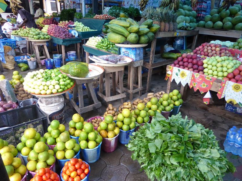 Some of this is Nigerian, but the temperate fruits are coming from South Africa and Egypt. How? Air freight to Lagos, then truck.