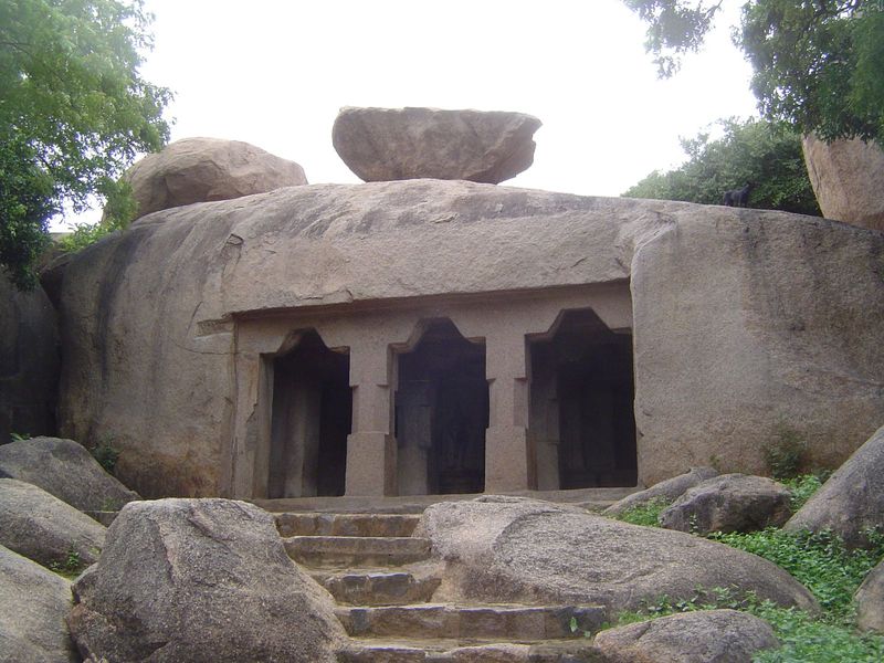 The Dharmaraja Mandapa is another trimurti or three-form temple, but it is incomplete.