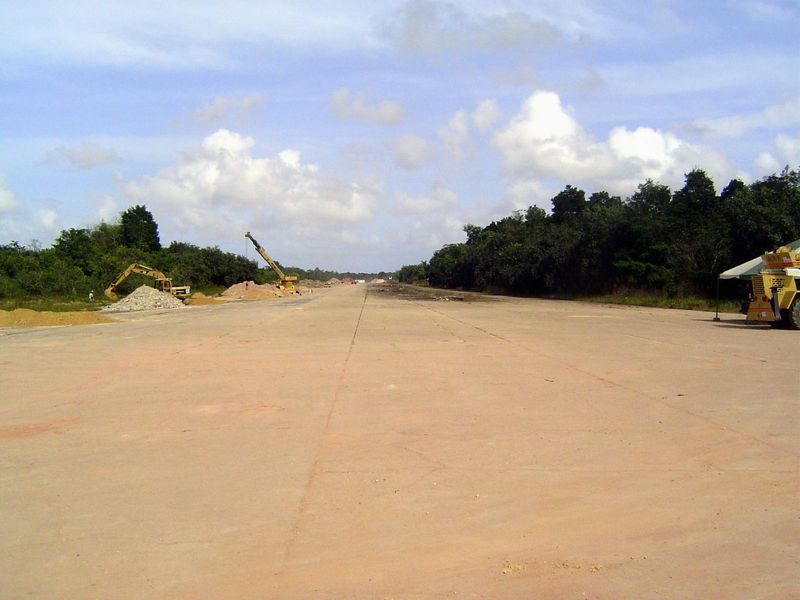 Here's the runway at Waller Field, built in World War II so American planes could make their way to Africa. It's under conversion here to a 