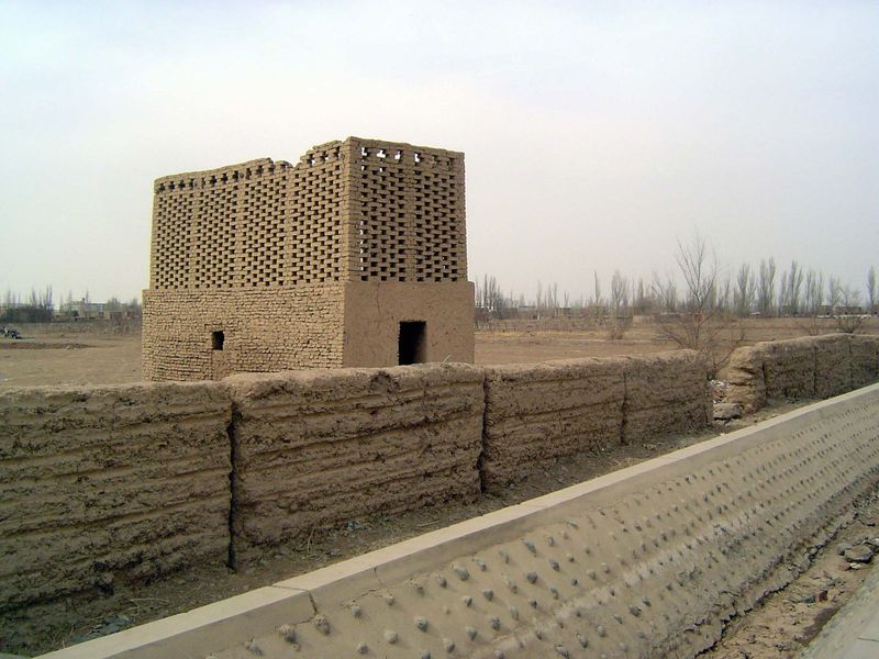Along with wine, raisins are produced. They're air-dried in brick structures like this one.