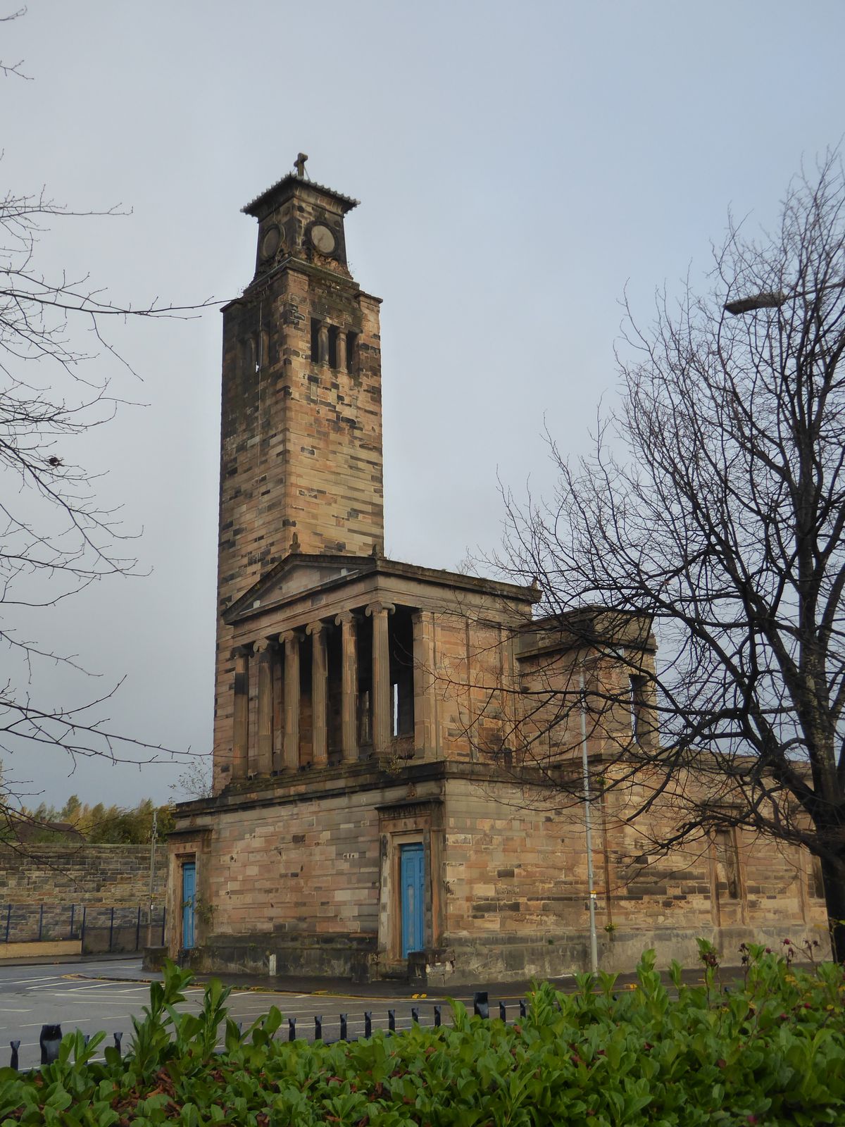 Across the river from the Green, and about half a mile further south, we've come to the ruin of Alexander "Greek" Thomson's Caledonia Road C