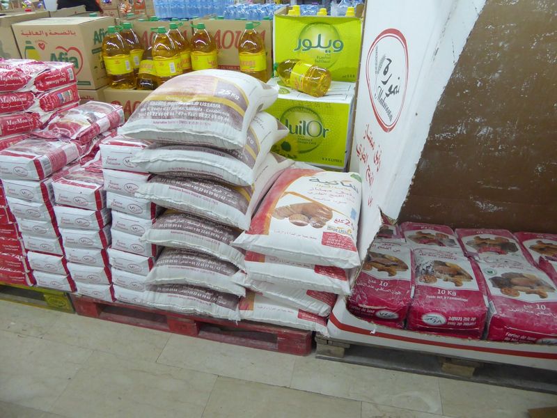 Better: 25 kg sacks of flour. The woman cooks! Do we approve of sunflower oil? I defer to the experts.