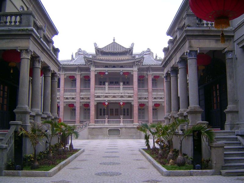 Here's a place in vastly better shape, though we can't go in. It's from 1920 and was the villa of Huang Rongyuan, built by a father and son 
