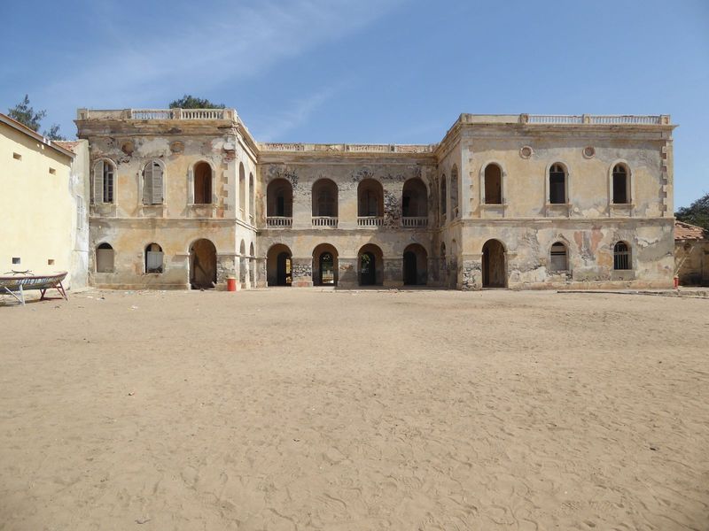 The back of the building looks toward Dakar.