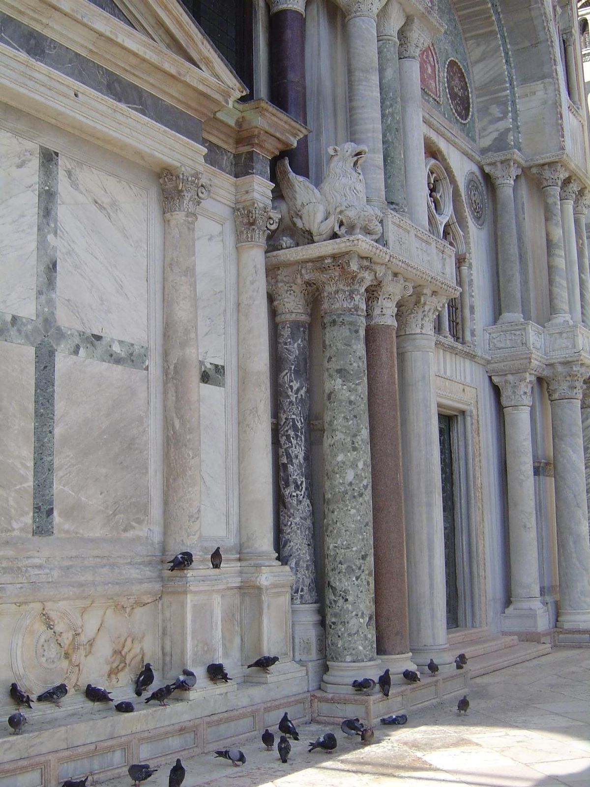 Most of the basilica's columns came from what is now Turkey; their materials include marble, porphyry, alabaster, and jasper.