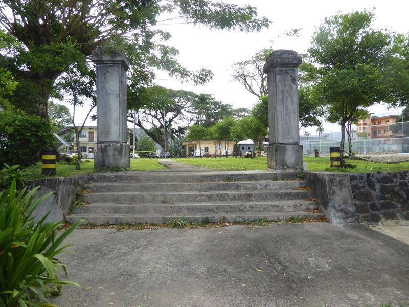 The gate seems very formal for a school.