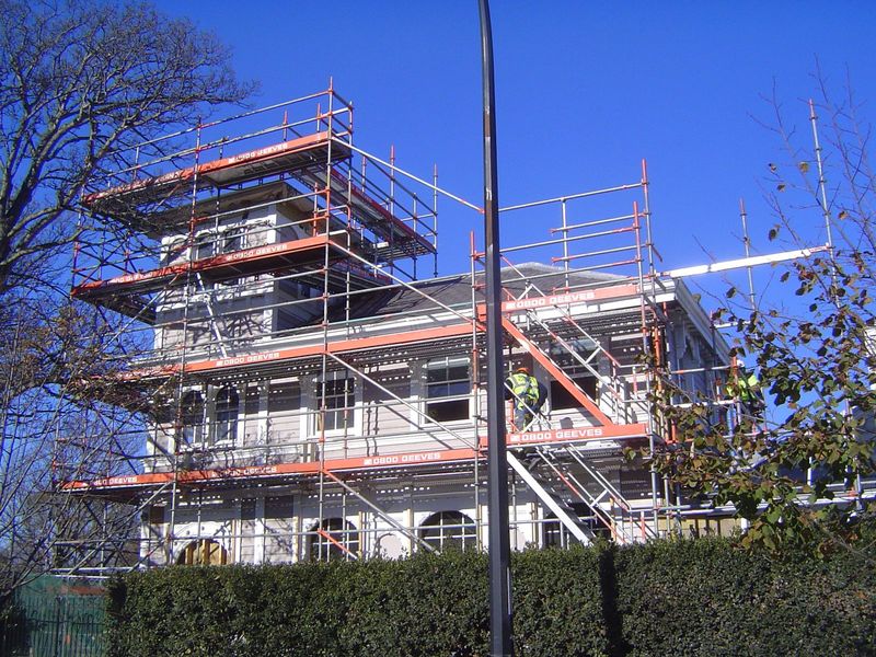 Reconstruction outside the condemned area continues.