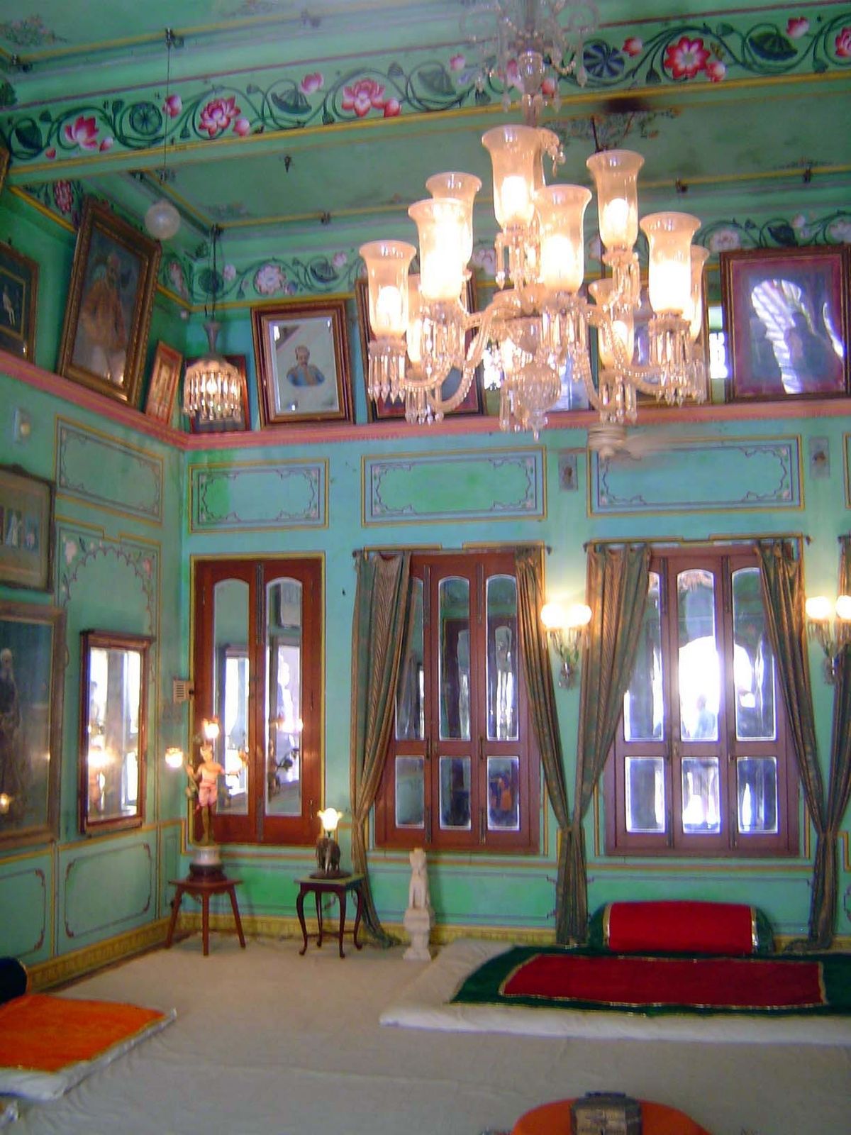 The Zenana Mahal or women's quarter, done in cafeteria green.