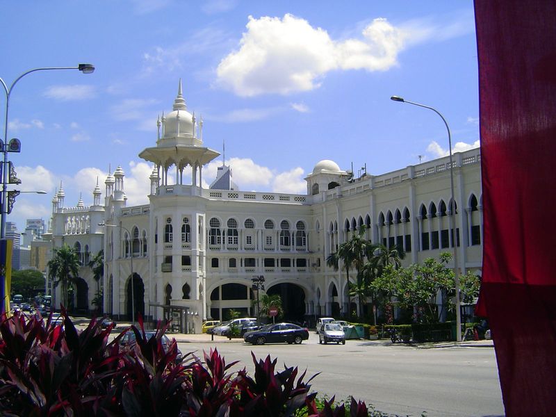 And here is the city's historic railway station or Stesen Keretapi KL, opened in 1911 and designed by the prolific Hubback.