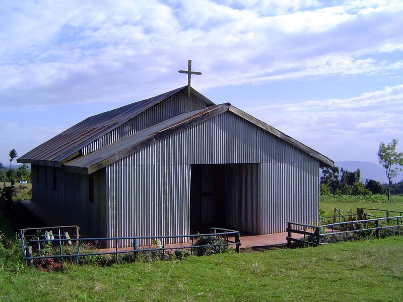 The church is awfully bare. It's important, however, the missionaries who established the church also acquired he surrounding land, which th