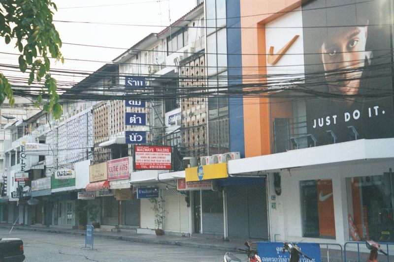 Street level at Siam Square. It's early in the morning and misleading: later in the day the neighborhood is so crowded you don't notice the 