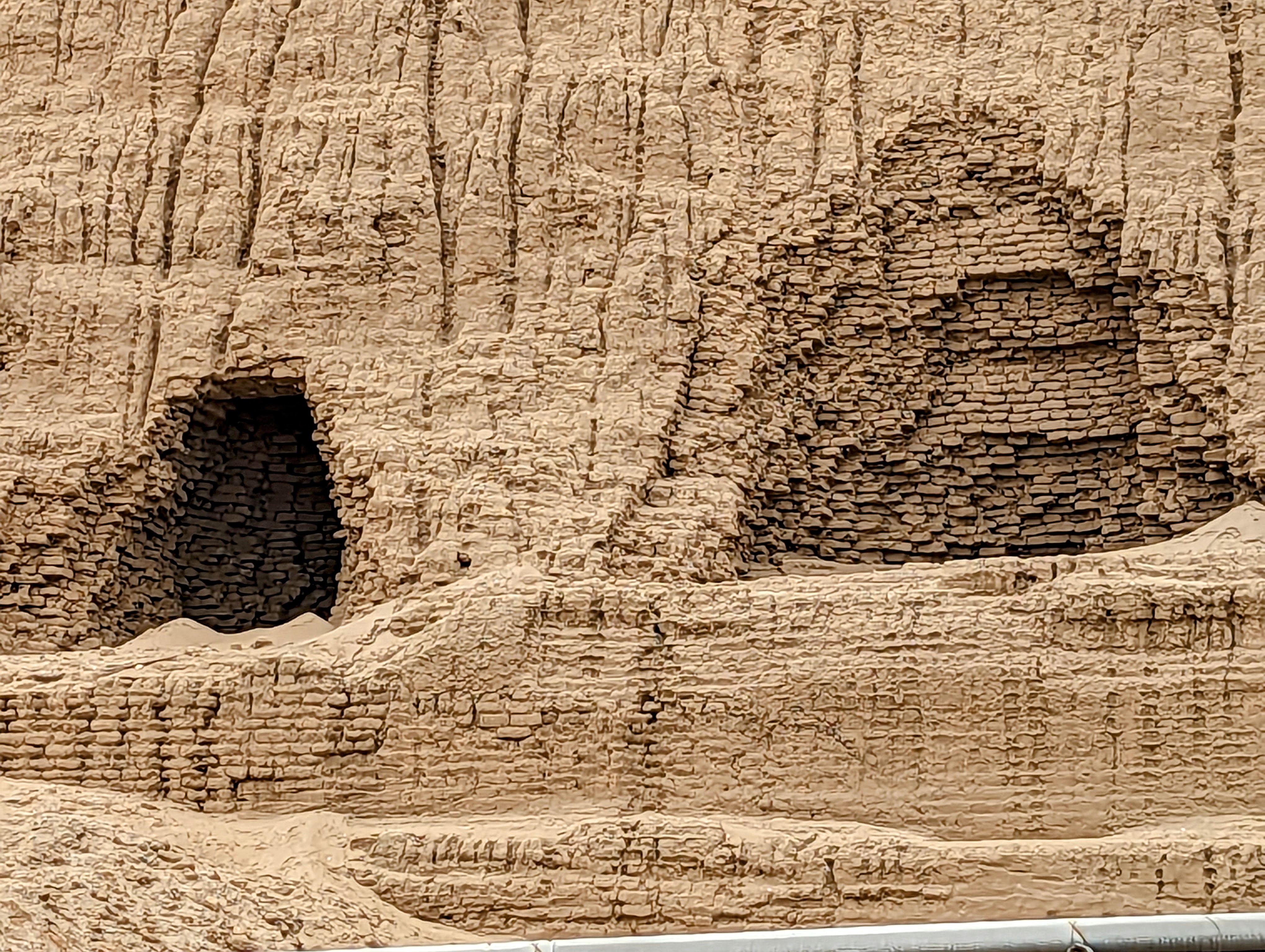More adobe bricks, but only about 50 million of them in this pyramid.  That's about a third of bricks originally in the Huaca del Sol.