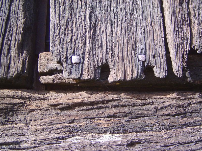 Worn timbers.
