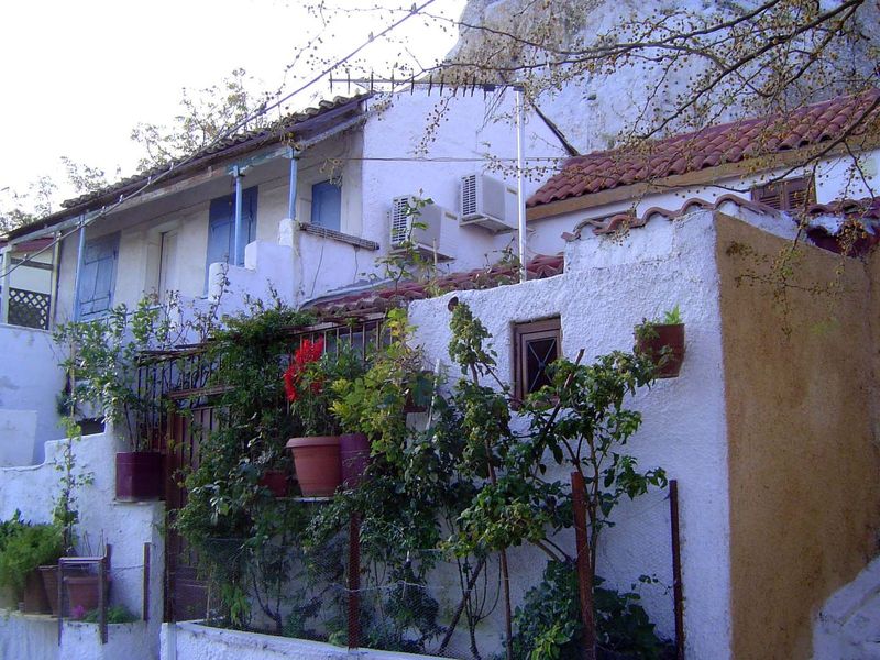 The neighborhood they built for themselves wraps around the northeast slope of the Acropolis.