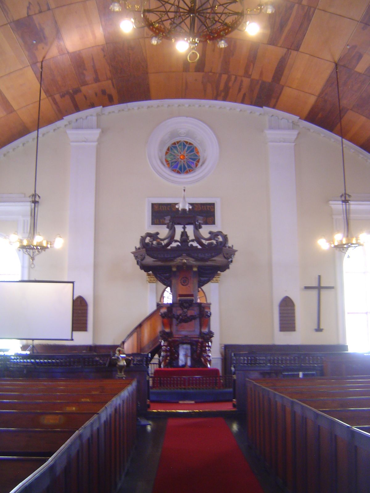 Amazing contrast between the pulpit and the ceiling. The pulpit is by Anreith. The ceiling is by... Anonymous.