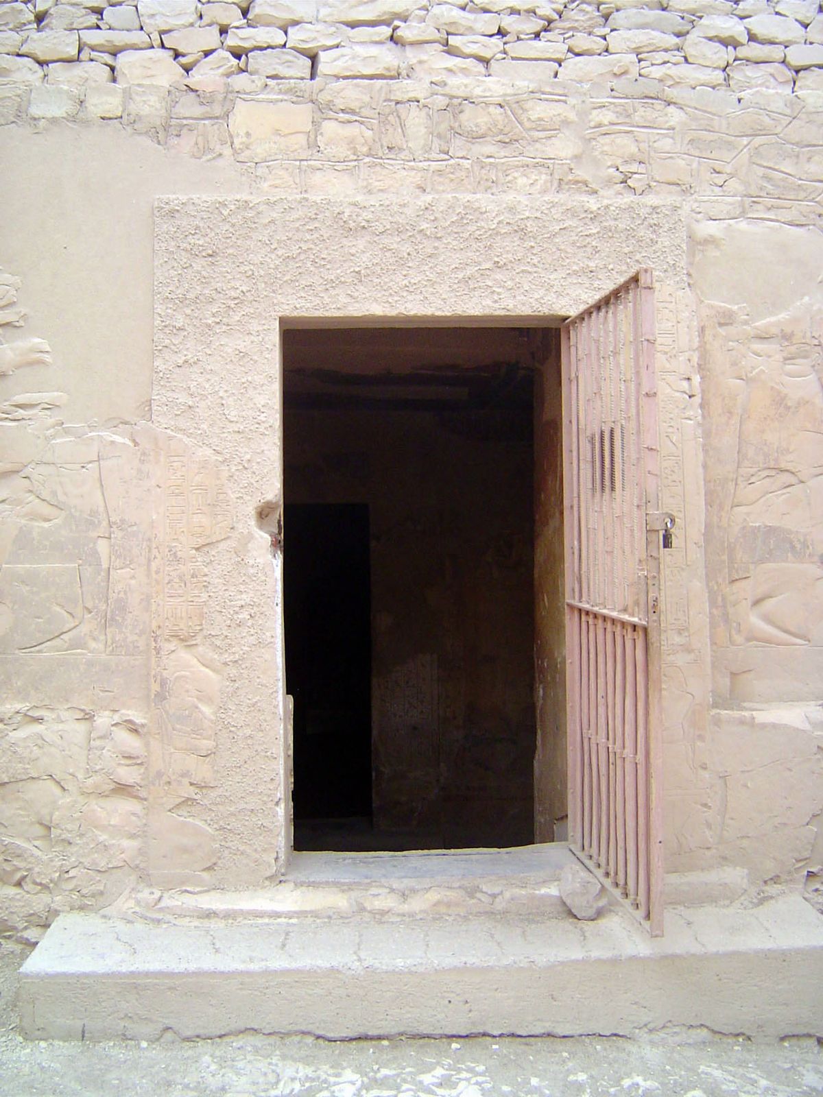 Remodelled entrance. The tomb was discovered in 1842.