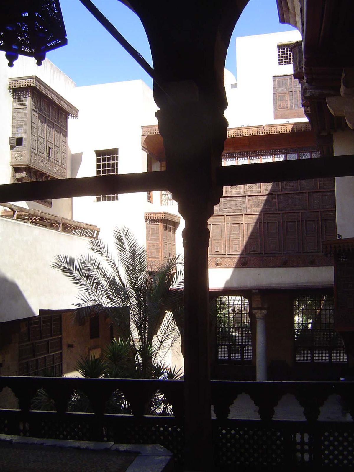 The view from that loggia; note the ancient column recycled here to support the room opposite.