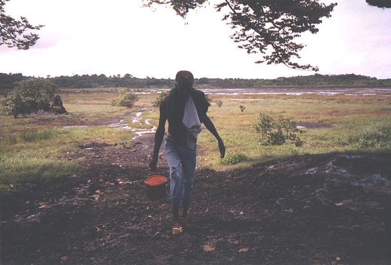 The famous pitch lake, southwest of San Fernando. Its tar was supposedly used to caulk the ships of Sir Francis Drake. It's firm enough to s