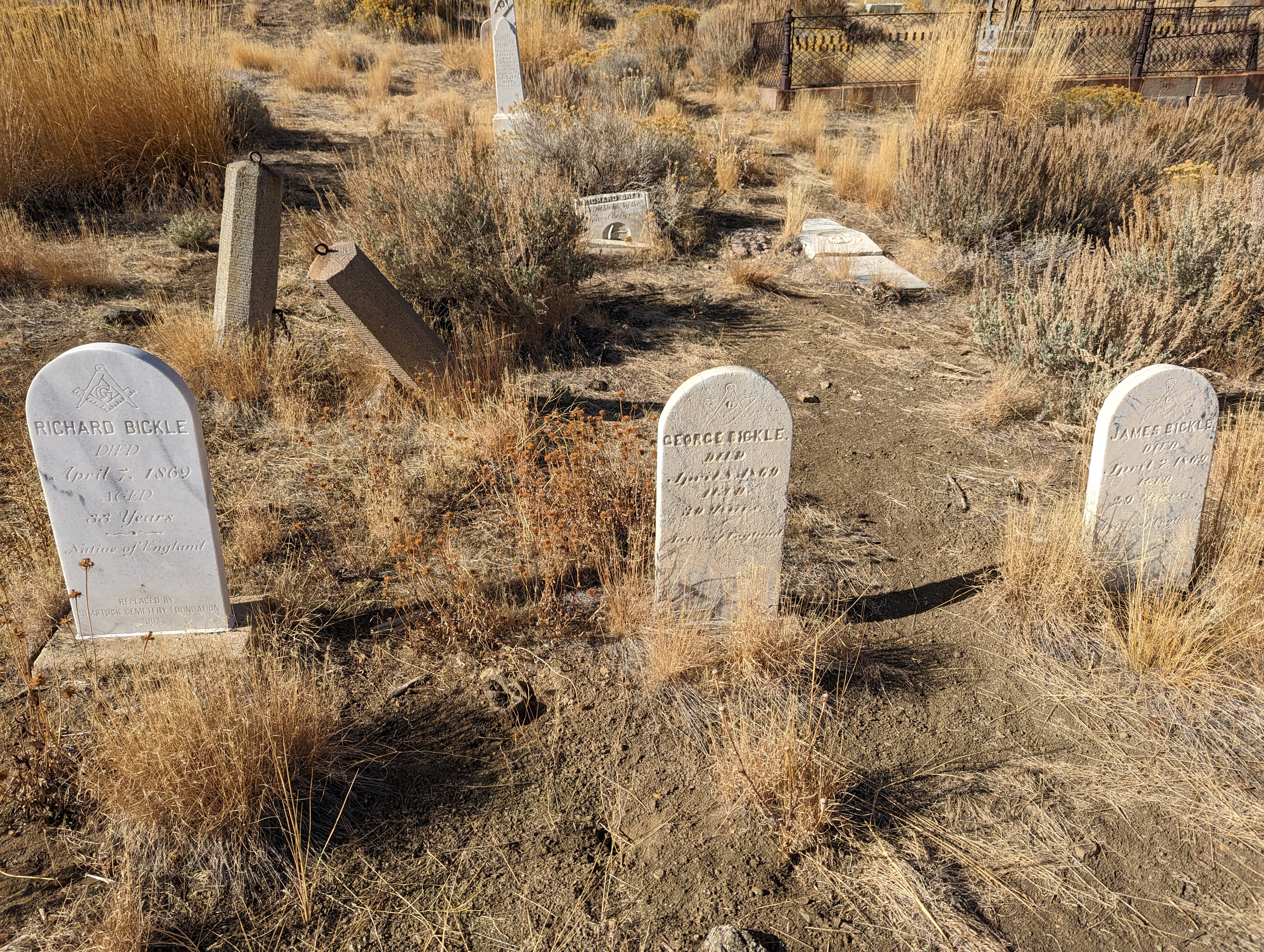 Three brothers who died together in the biggest single accident in Comstock history, an underground fire at Gold Hill's Crown Point Mine.