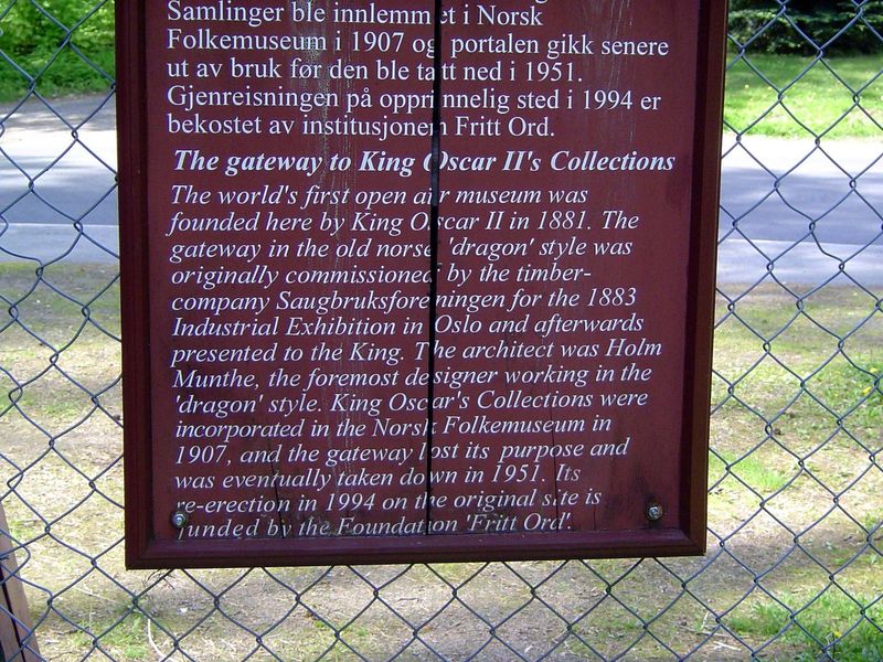 Some explanation. The sign omits Moltke Moe, Norway's first professor of folklore. In a speech given at the establishment of the museum, Moe