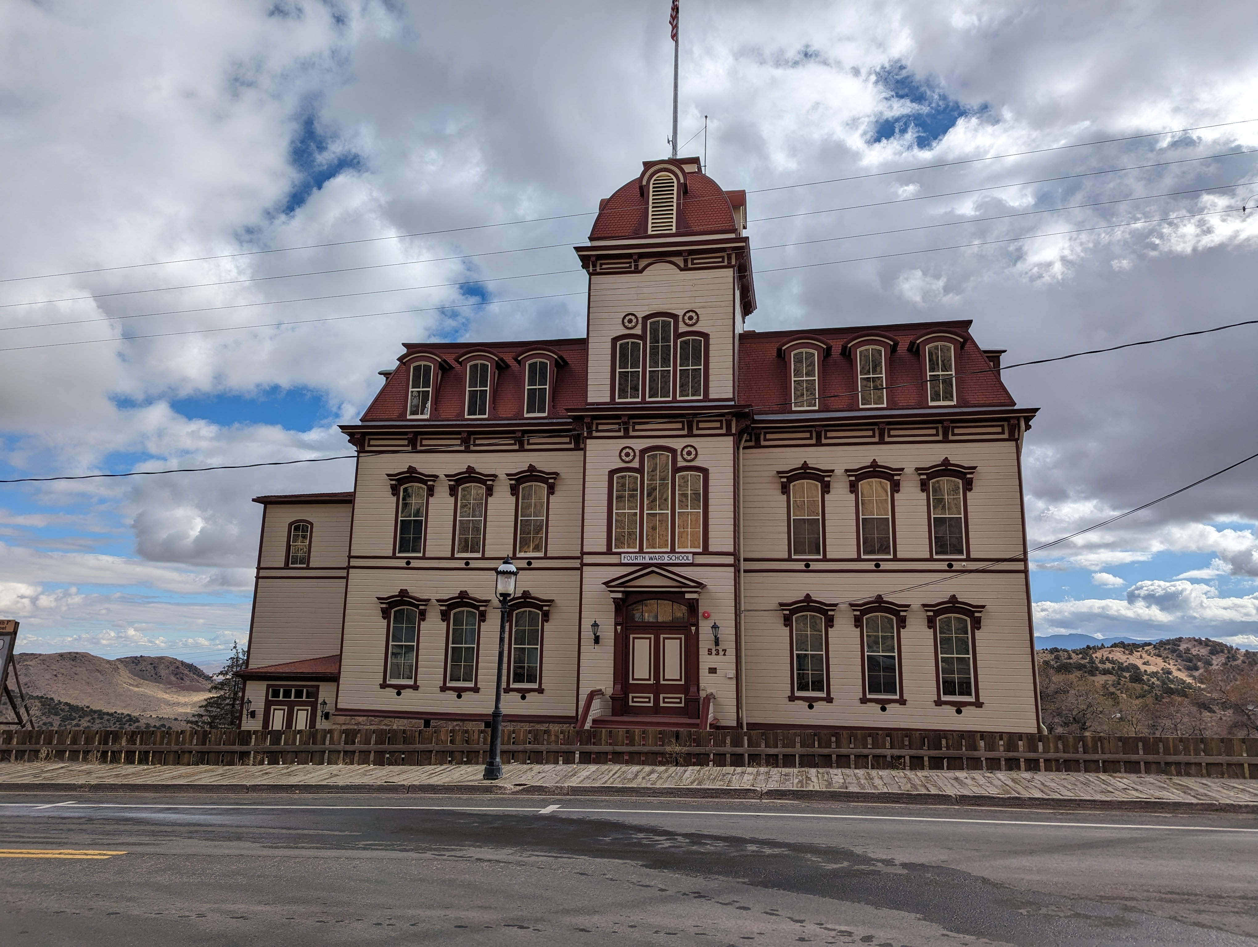 The Fourth Ward School, abandoned for many years, is now a fine museum with displays partly about school life, partly about mining, and part