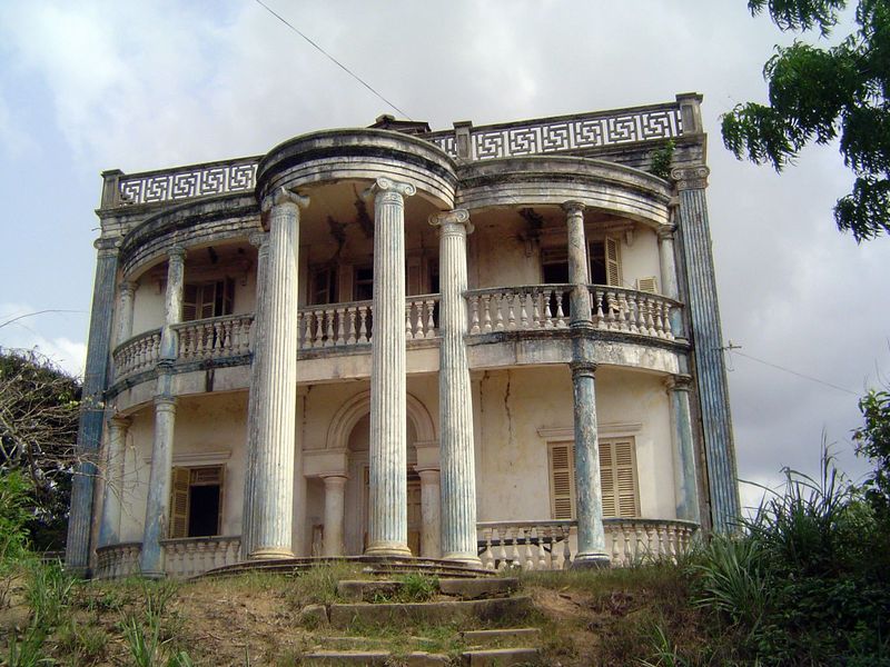 On the outskirts of town, there's an abandoned mansion.