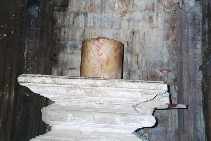 Closeup of the lingam, sign or emblem of Shiva, a god too potent to need ornament. It symbolizes not only the god but the energy driving cre