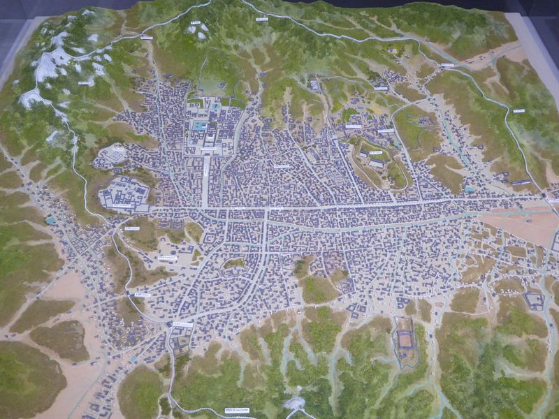 A historical map in the Dongdaemun History Museum shows the gate itself on the far right here, the line of the city wall, the great east-wes