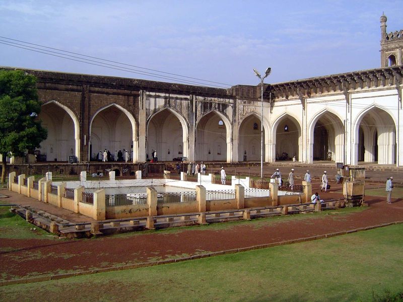 The prayer hall, shown in the last picture, opens onto this large courtyard.