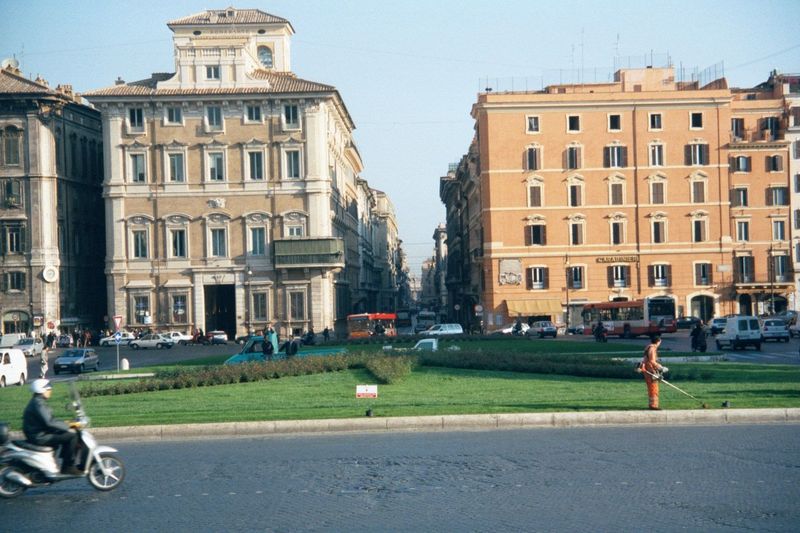 Papal Rome in the Renaissance also became a city of massive palaces. Their scale and spacing are suggested in this view looking north from t