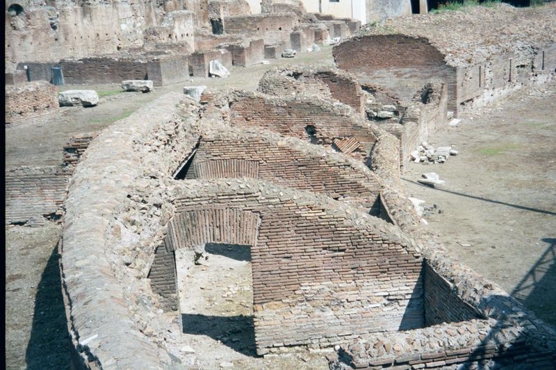 Just across the streetcar tracks to the east and easy to overlook: the Ludus Magnus, a mini-arena where gladiators practiced.
