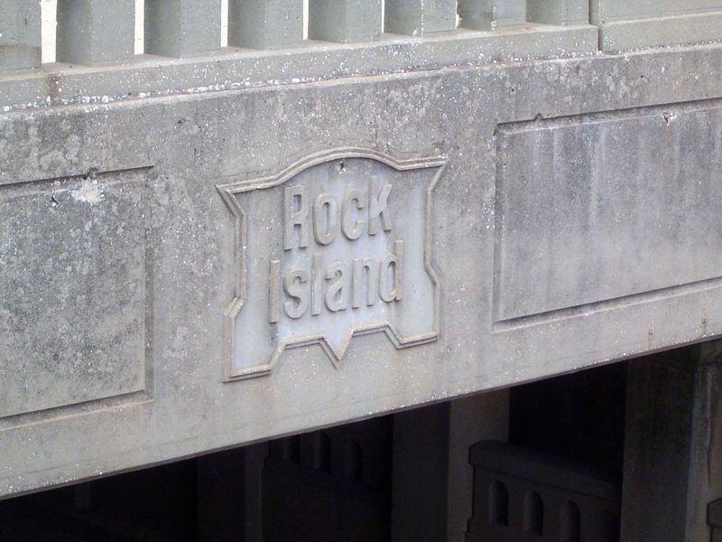 Sign on a bridge.