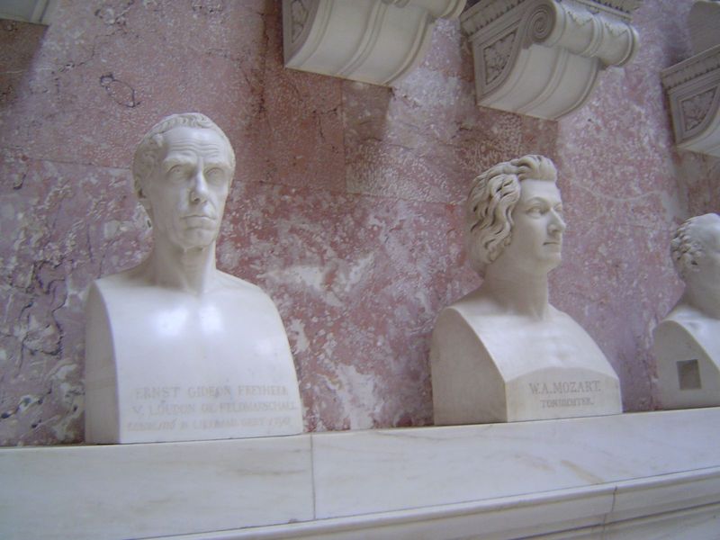 A soldier, Ernst Gideon Freiherr; he sits next to a disastrously pretty Mozart.