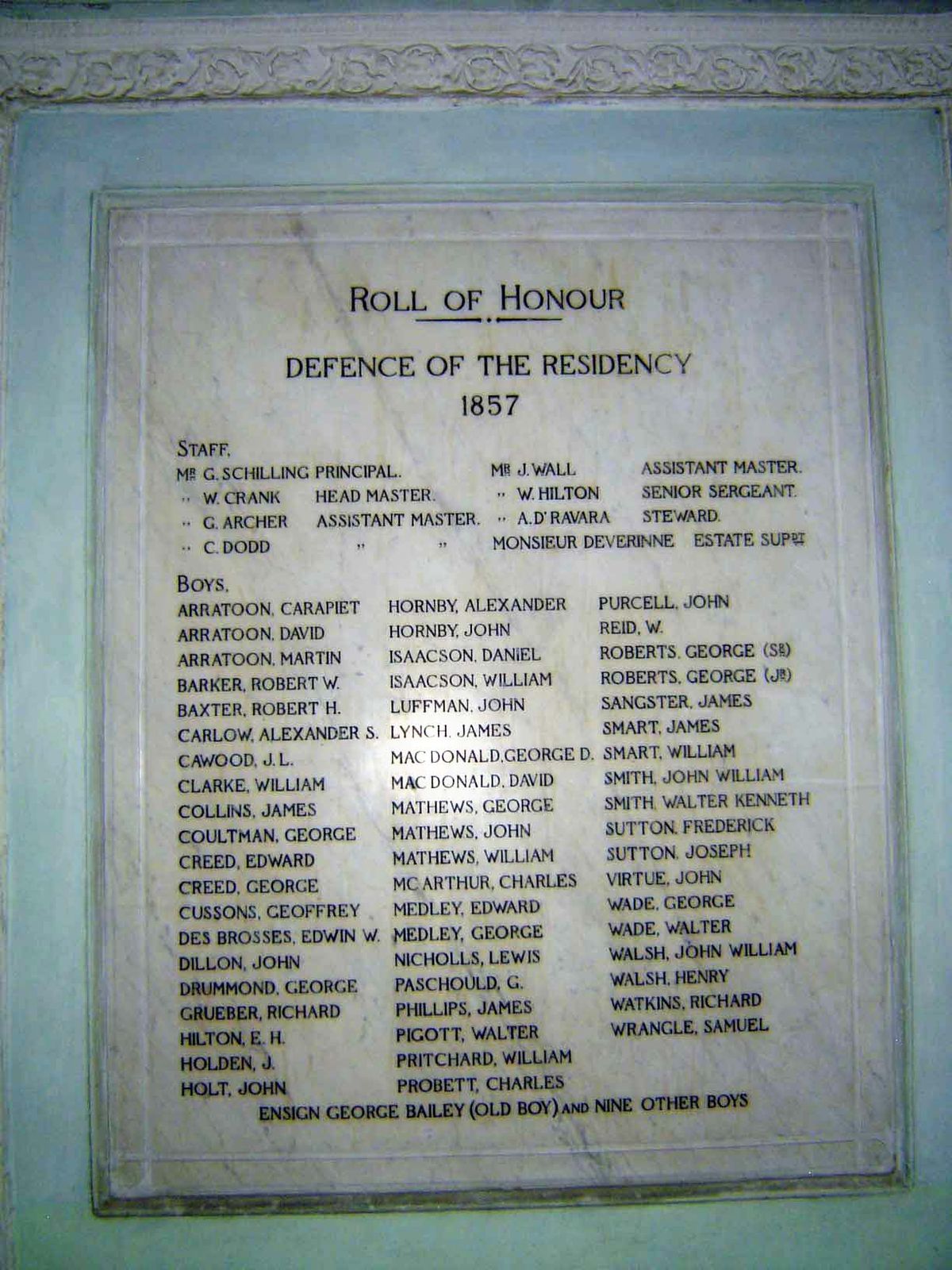 The school was deeply involved in the events of 1857.