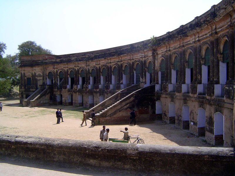The central portion of the building was completed in 1796; the classroom wings were added 40-odd years later, when the school opened. Decade