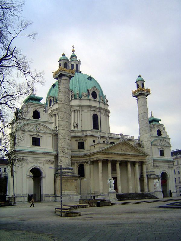 St. Charles Church was commissioned by Charles VI, designed by Fischer von Erlach, designer of the royal library, and consecrated in 1737 to