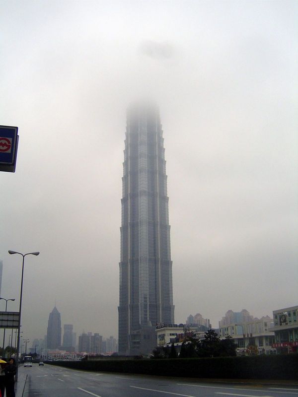Among the "brash and irrelevant" is the Jinmao Tower, currently China's tallest building. Floors 53-87 are a Hyatt hotel, designed by Skidmo