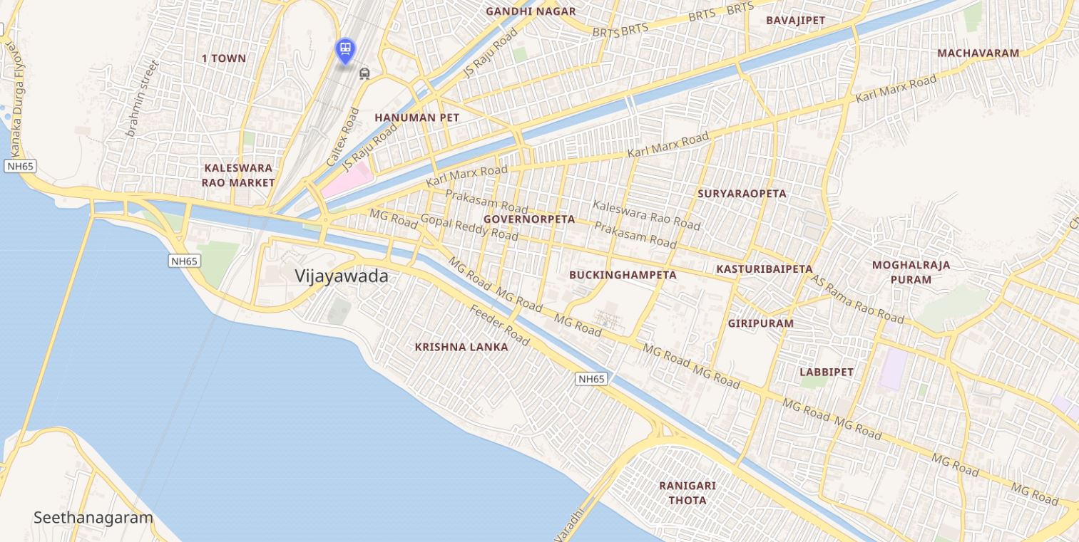 And here three canals start on the left bank just below the dam.    They are the Eluru, Ryves, and Bandar or Machilipatnam canals.