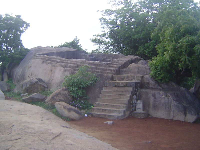 On top of the hill, this tank might have fed the artificial Ganges.