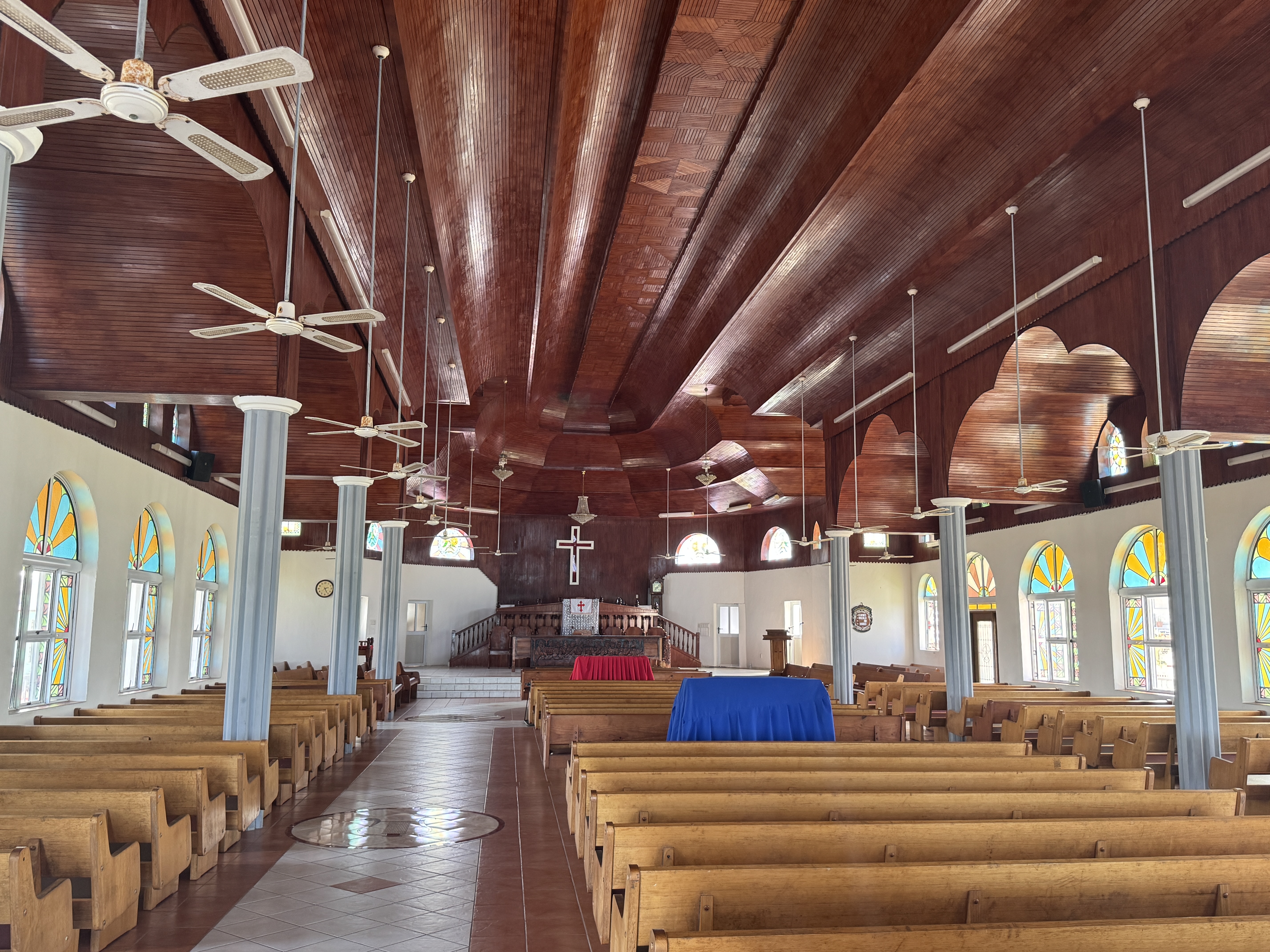 The interior woodwork is a reminder that Samoans in the old days lived in houses build by carpenters of great skill.