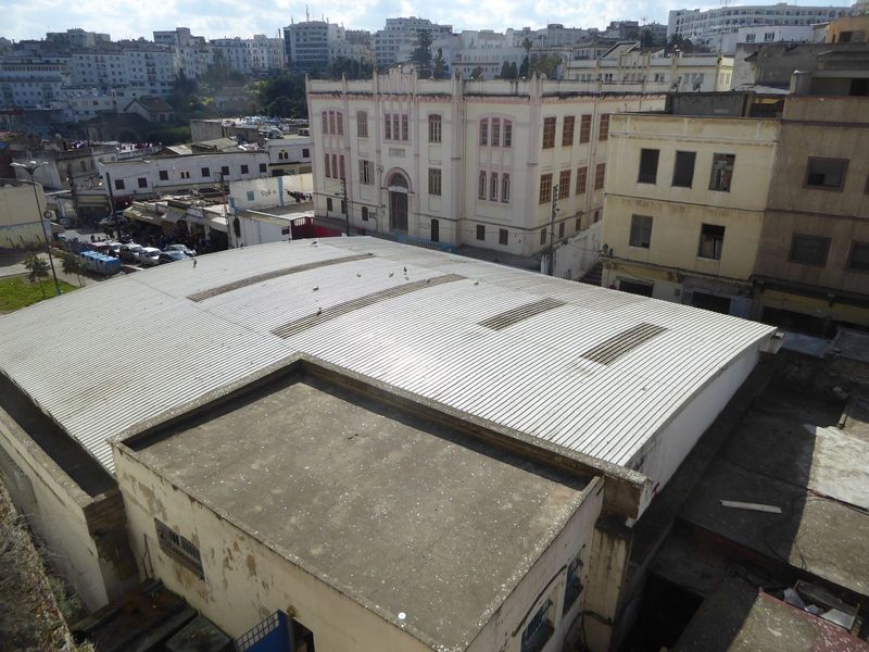 At about 8 o'clock on our little imaginary clockface, this is the roof of the meat market. The photo was taken from a window in the Musee Lo