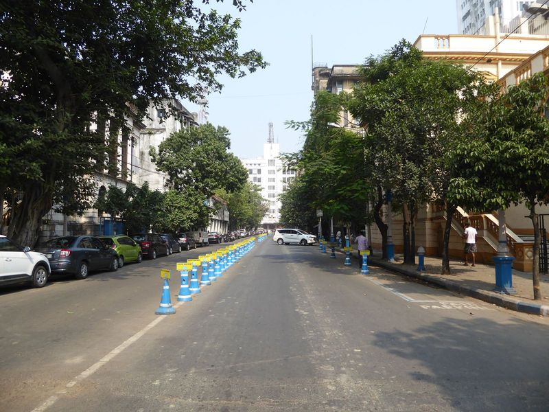 Do an about face and you look up Wellesley Street, now Red Cross Place, to Telephone Bhavan on the square.