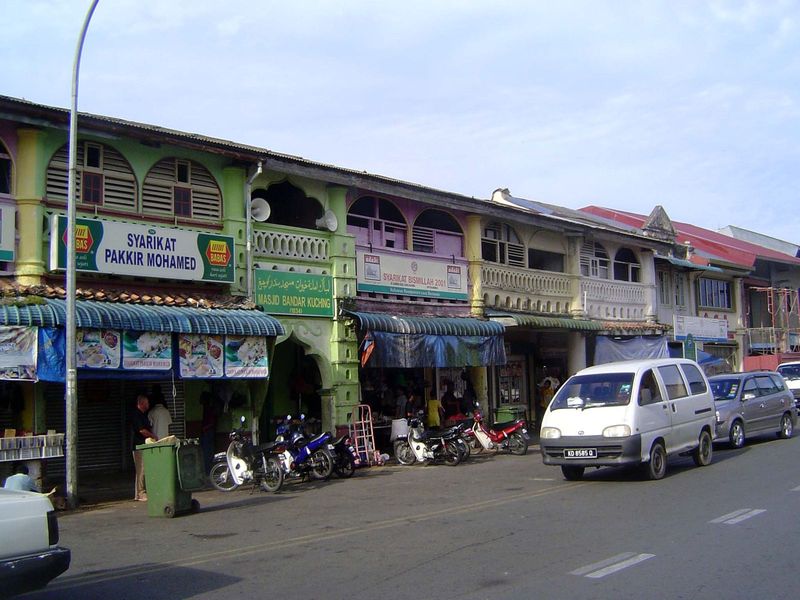 There's an Indian mosque, too, the Masjid Bandar Kuching, entered through the green doorway.