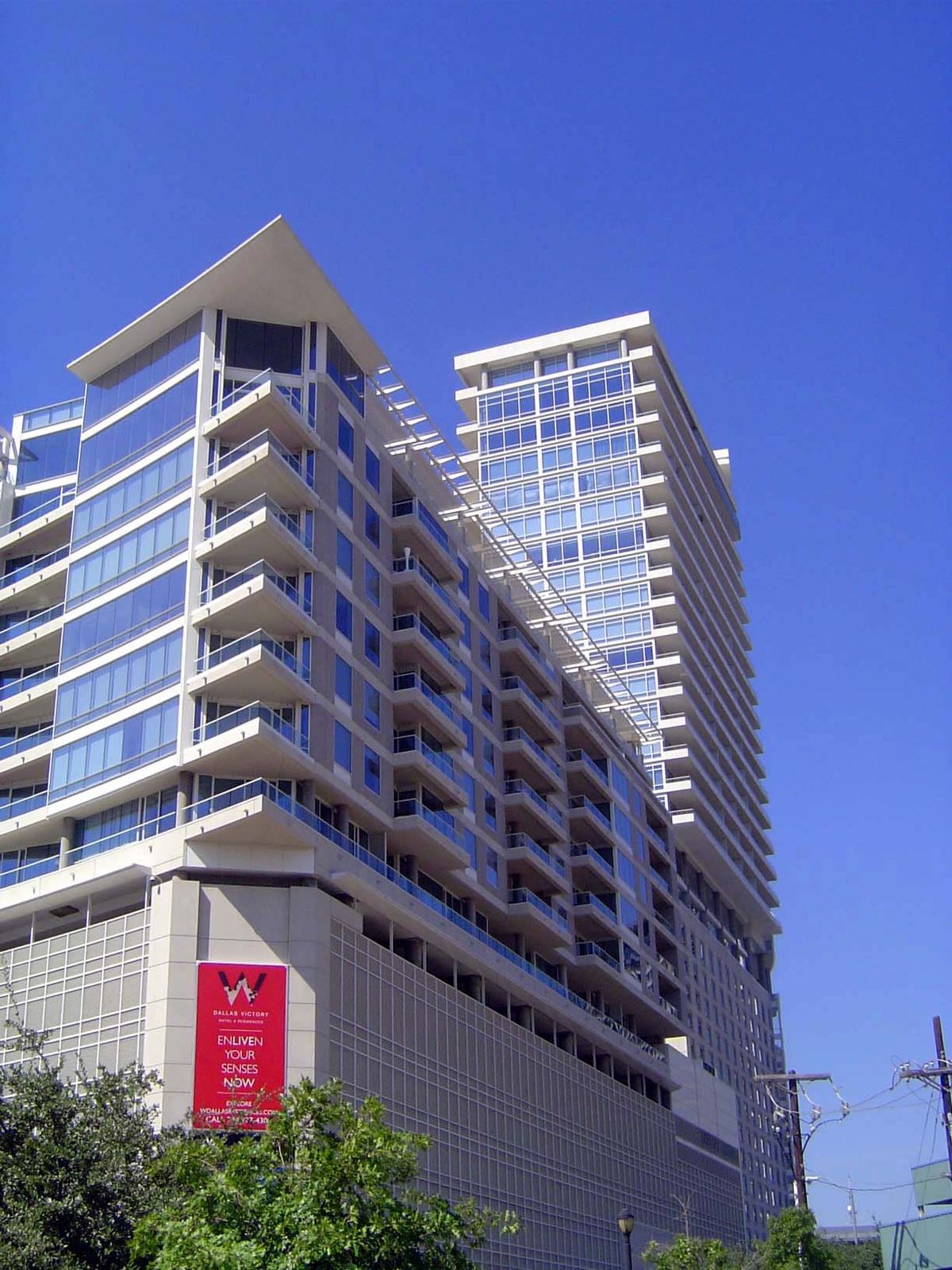 A few blocks to the west is the W hotel and condominium, part of the much larger project called Victory Park, wedged between Uptown and Inte