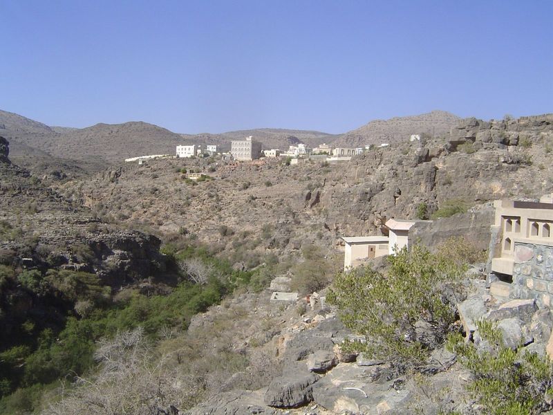 We've come a short distance to a tributary wadi, Beni Habib. The town in the distance is entirely new, occupied by people who moved to it fr