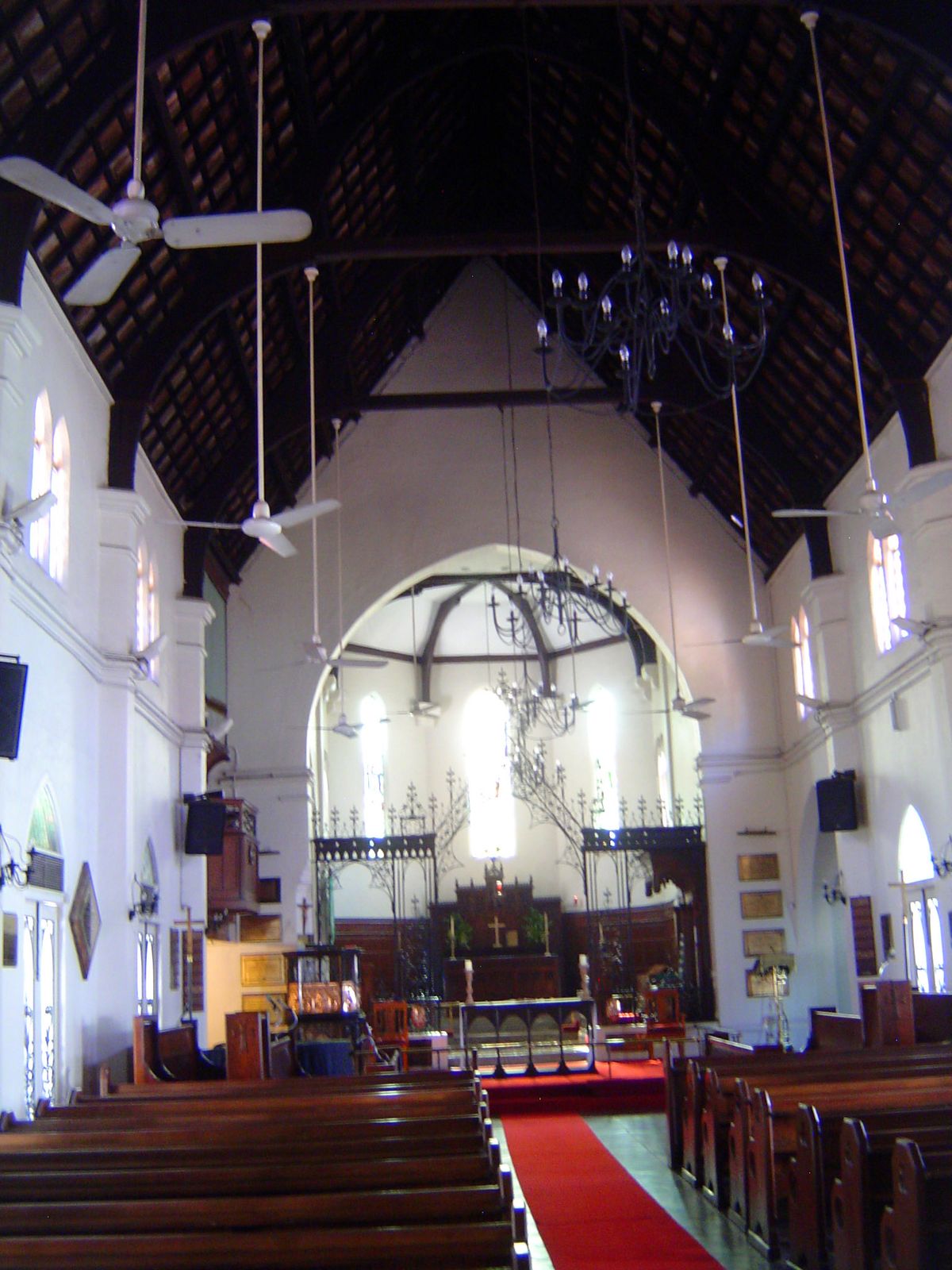 The simple interior.